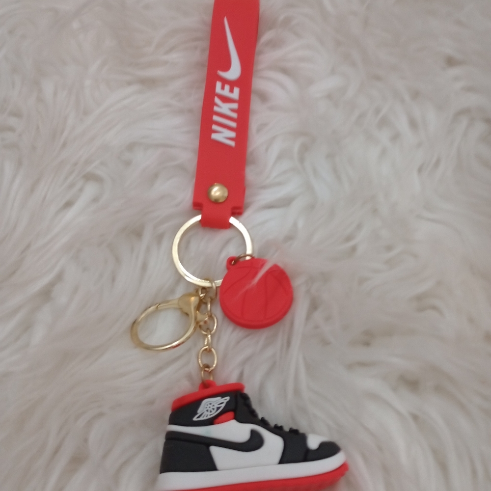 Nike Air Jordan Black & Red Keychain.